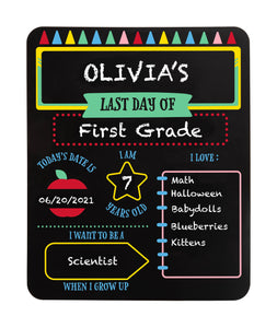 First and Last Day of School Reversible Chalkboard