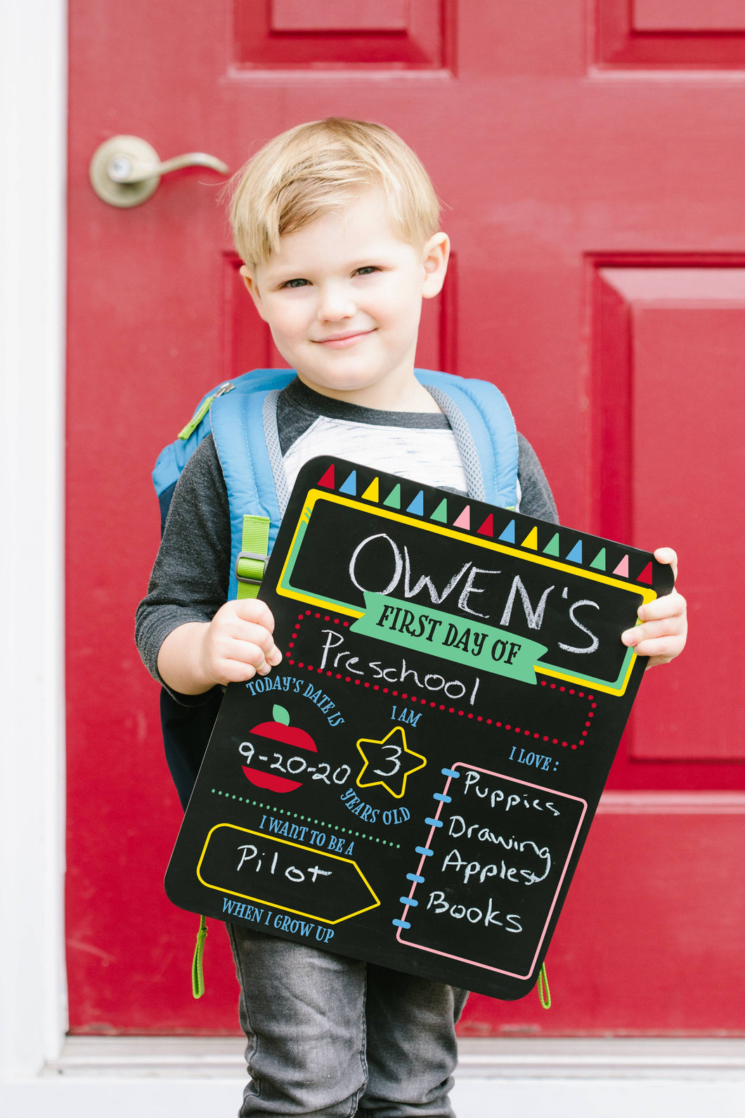 First and Last Day of School Reversible Chalkboard