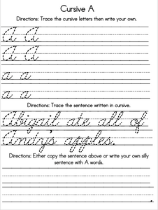 Cursive Handwriting Book