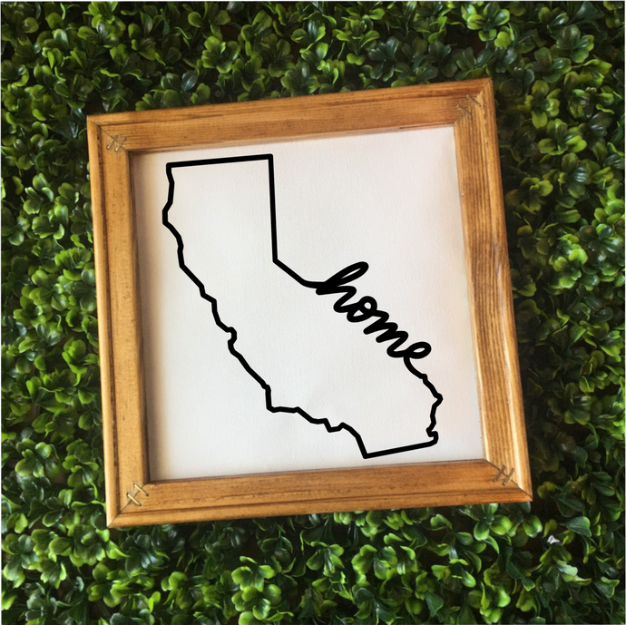 Home Sweet Home Wood + Canvas - California