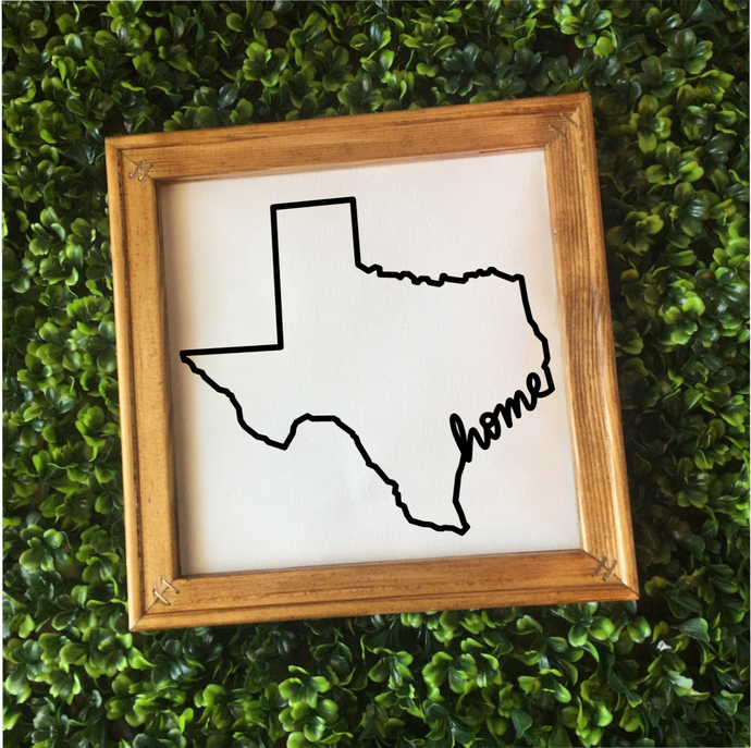 Home Sweet Home Wood + Canvas - Texas